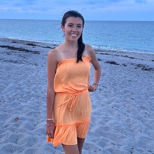 Elan Yellow Strapless Sun Dress Size M